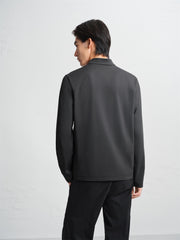 Men's Embroidered Half-Zip Fleece-Lined Sweatshirt