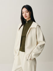 Women's Short Hooded Sweatshirt Jacket