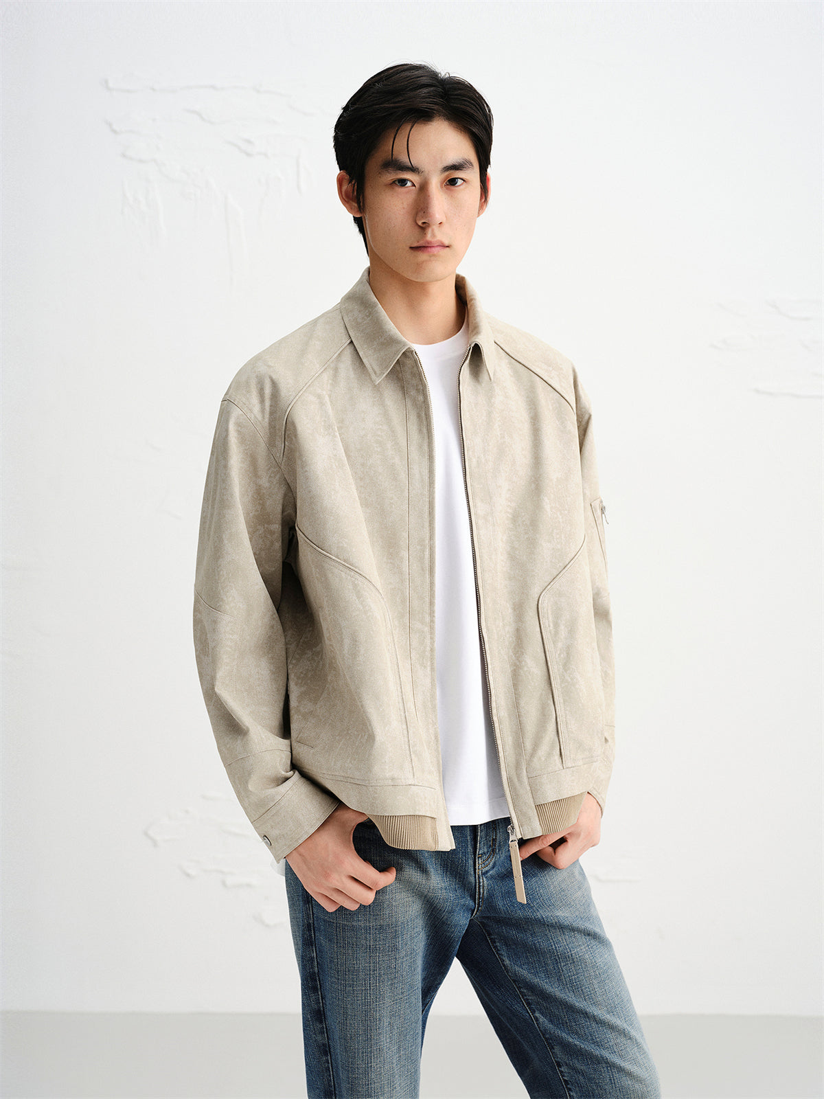 Men's Tie-Dye Oversized Collar Jacket