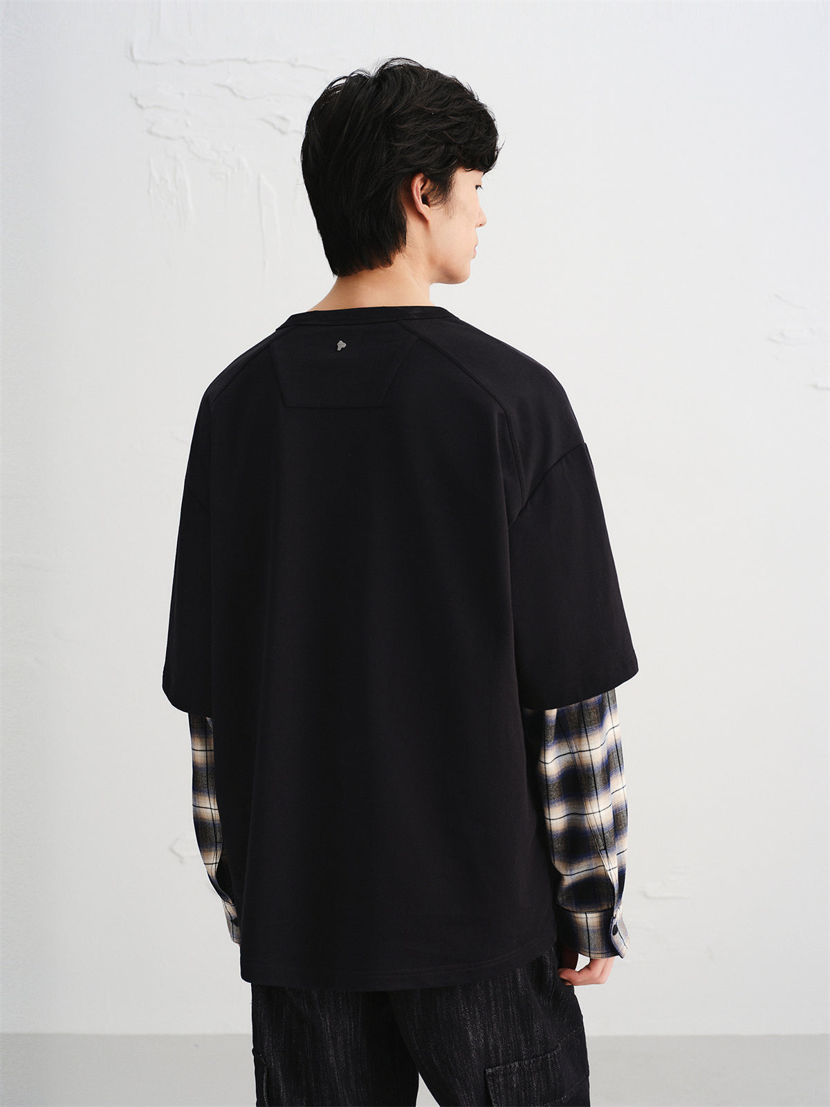 Men's Layered-Look Panel Long-Sleeve T-Shirt