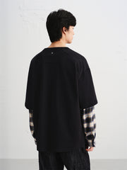 Men's Layered-Look Panel Long-Sleeve T-Shirt