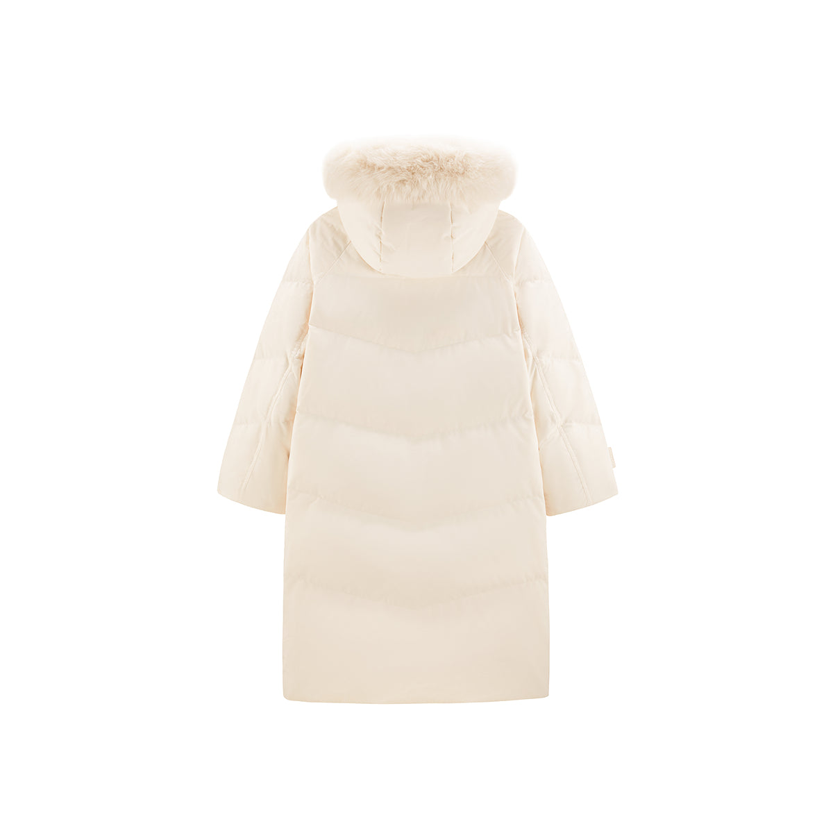 Women's Horn Button Parka Down Coat with Fox Fur Collar