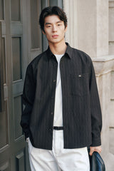 Men's Relaxed 3D Jacquard Textured Shirt