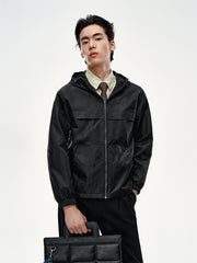 Men's Tonal Jacquard Hooded Jacket