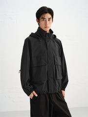 Men's Drawstring Outdoor Hooded Jacket