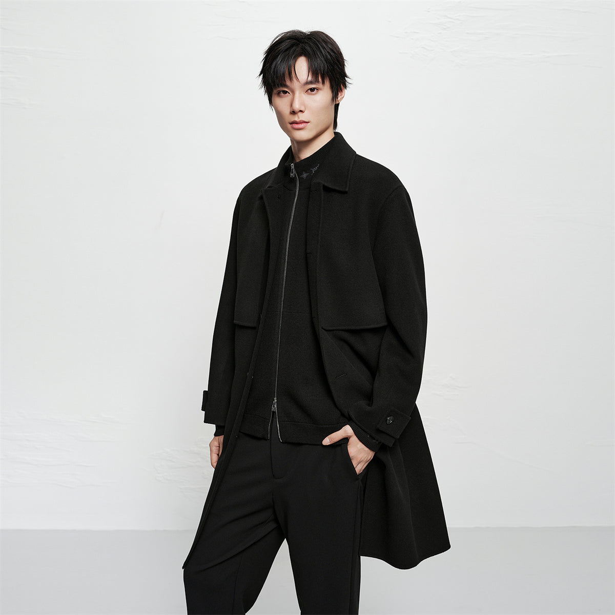 Men's Double-Face Trench-Style Coat