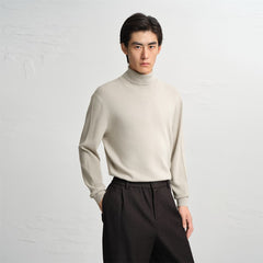 Men's Slim-Fit High-Neck Knit Sweater