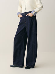 Women's High-Waist Wide-Leg Cotton Jeans