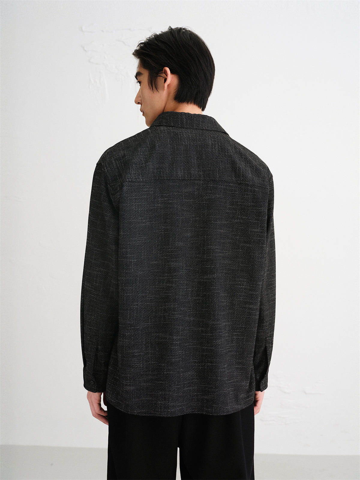 Men's Tweed-Inspired Brushed Yarn-Dyed Shirt
