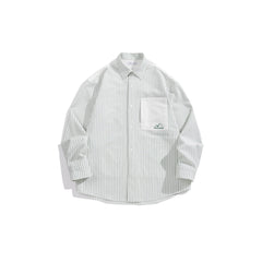 Men's Pinstripe Embroidered Shirt