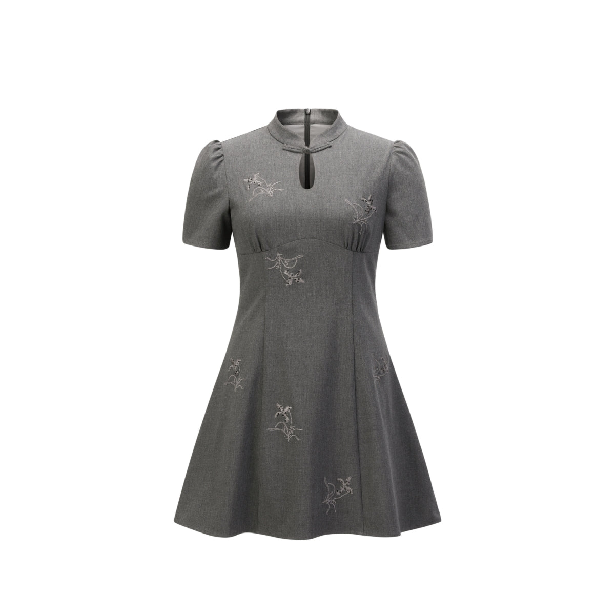 Women's New Chinese-Style Embroidered Dress with Frog Buttons