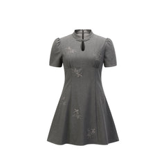 Women's New Chinese-Style Embroidered Dress with Frog Buttons