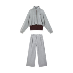 Women's Fitted Waist Sweatshirt and Sweatpants Set