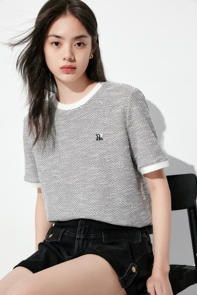 Women's Tweed-Style Textured T-Shirt
