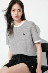 Women's Tweed-Style Textured T-Shirt