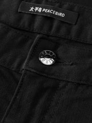 Men's Casual Slim-Fit Black Jeans
