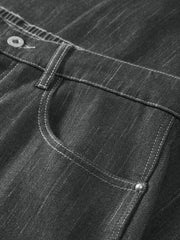 Men's Old Money Style Drape-Fit Textured Jeans