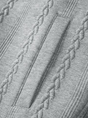 Men's Old Money Style Cable-Knit Jacket