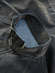 Men's Casual Flocked Lustrous Stand-Collar Jacket