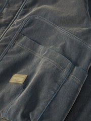 Men's Casual Flocked Lustrous Stand-Collar Jacket