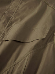 Men's Cargo-Style Stand-Collar Solid Jacket