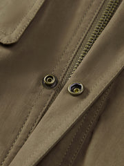 Men's Cargo-Style Stand-Collar Solid Jacket