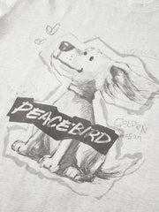 Men's Casual Hand-Drawn Puppy Print  T-Shirt