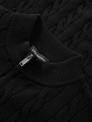 Men's Old Money Style Cable-Knit 30% Wool Sweater
