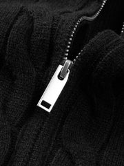 Men's Old Money Style Cable-Knit 30% Wool Sweater