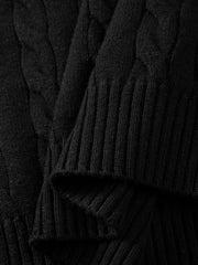 Men's Old Money Style Cable-Knit 30% Wool Sweater