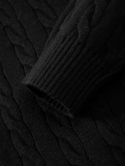 Men's Old Money Style Cable-Knit 30% Wool Sweater