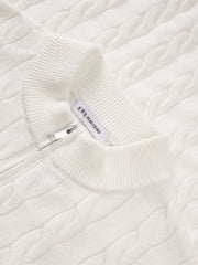 Men's Old Money Style Cable-Knit 30% Wool Sweater