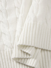 Men's Old Money Style Cable-Knit 30% Wool Sweater
