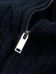 Men's Old Money Style Cable-Knit 30% Wool Sweater