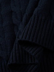 Men's Old Money Style Cable-Knit 30% Wool Sweater