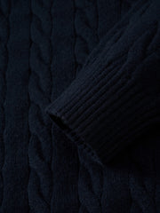 Men's Old Money Style Cable-Knit 30% Wool Sweater