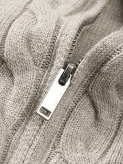 Men's Old Money Style Cable-Knit 30% Wool Sweater