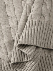 Men's Old Money Style Cable-Knit 30% Wool Sweater