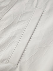 Men's Vintage White Harrington Stand-Collar Jacket