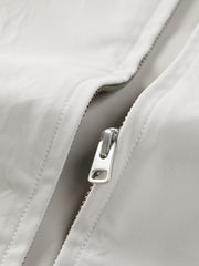Men's Vintage White Harrington Stand-Collar Jacket