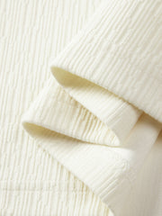 Men's Casual Cream Henley Sweatshirt