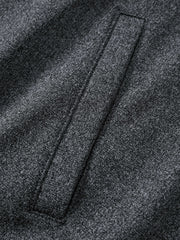 Men's Casual Gray Stand-Collar Sweatshirt Cardigan