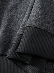 Men's Casual Gray Stand-Collar Sweatshirt Cardigan