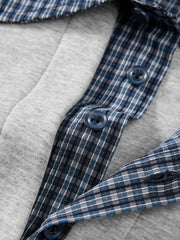 Men's Casual Faux-Layer Shirt-Collar Sweatshirt