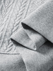 Men's Preppy Textured-Knit Grey Pullover