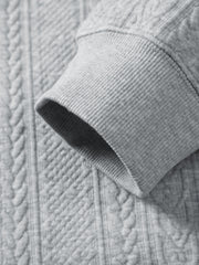 Men's Preppy Textured-Knit Grey Pullover
