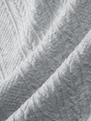 Men's Preppy Textured-Knit Grey Pullover