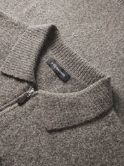 Men's Old Money Style Marl-Texture Half-Zip Sweater