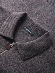Men's Old Money Style Marl-Texture Half-Zip Sweater