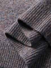 Men's Old Money Style Marl-Texture Half-Zip Sweater